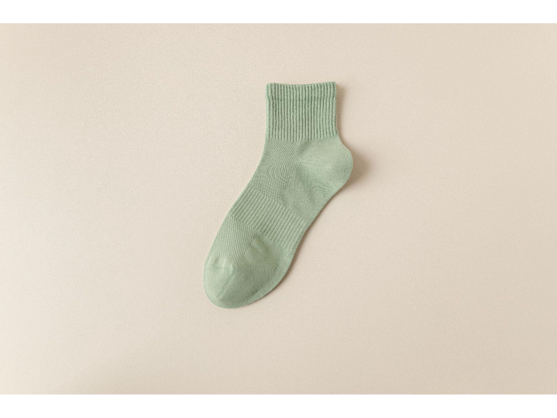 

Men s Cotton Waist-Shaping Mesh Socks - Breathable, Sweat-Absorbent, Odor-Resistant, Short Tube, Boneless, for Spring & Autumn Sports One Size циан