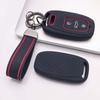 Silicone Car Key Case Cover with Wrist Keychain for A6 A7 A8 E Tron Q5 Q7 Q8 C8 D5 Protective Car Remote Key Holder