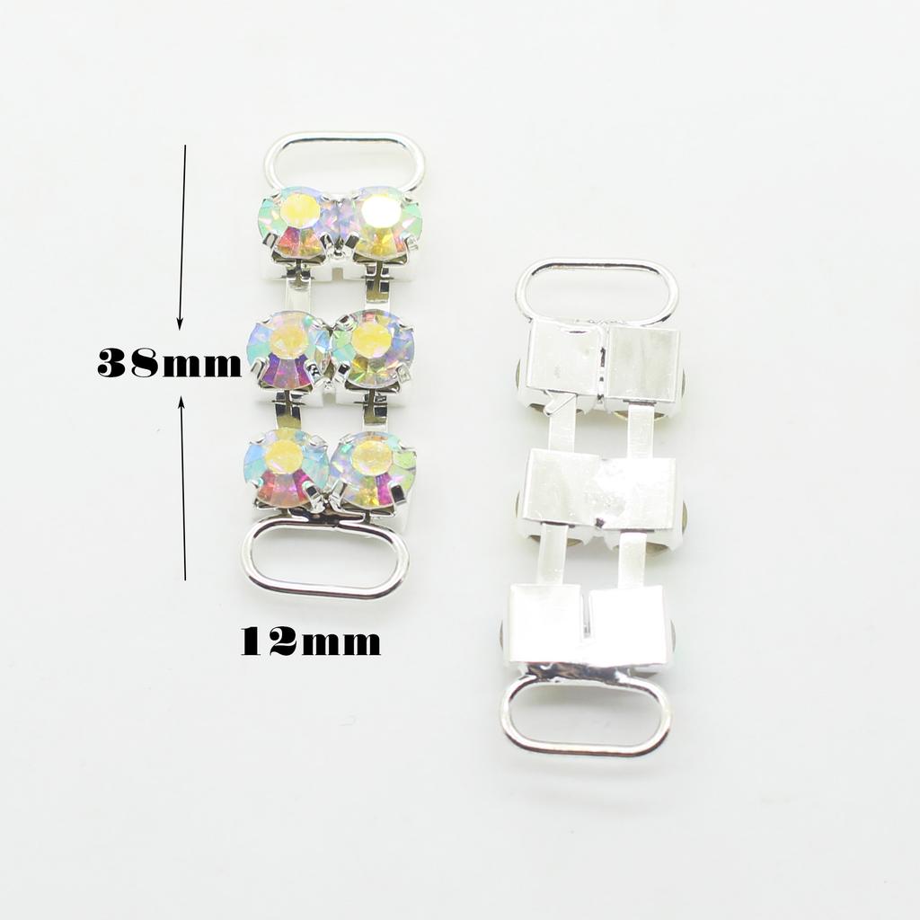 10Pc 38mm Crystal Rhinestone Bikini Connectors Buckles/Sewing Accessories Decoration Buckle/Clothing Beachwear Diamante Buckle