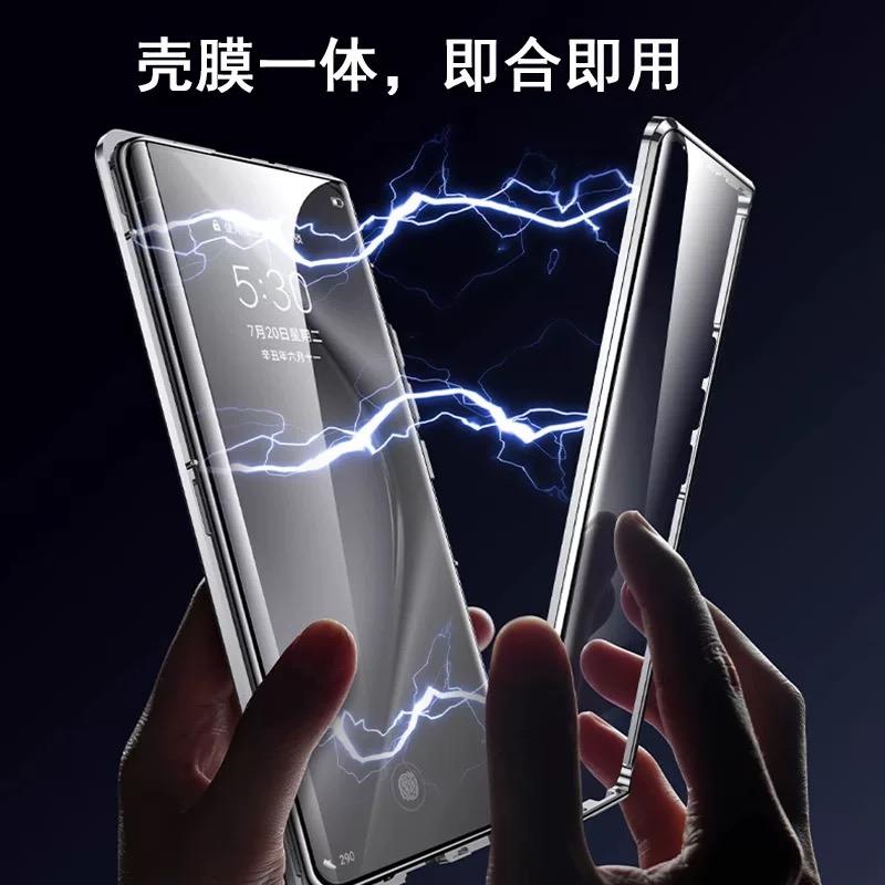 Custodia con Telaio Metallico Protezione Completa a 360° Per OnePlus 15 Adsorbimento Magnetico Copertura in Vetro Temperato Bicolore Per One Plus 15 1+15