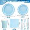 2025 New 175 PCS Lace Disposable Paper Plate Paper Cup Party Supplies Set Disposable Dining Plate for 25 People
