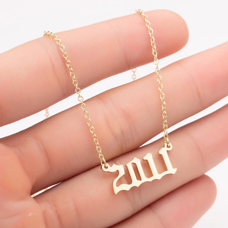 2025 Stainless Steel Year Necklace – Birthday Pendant, Bestie Gift, Versatile Slimming Chain