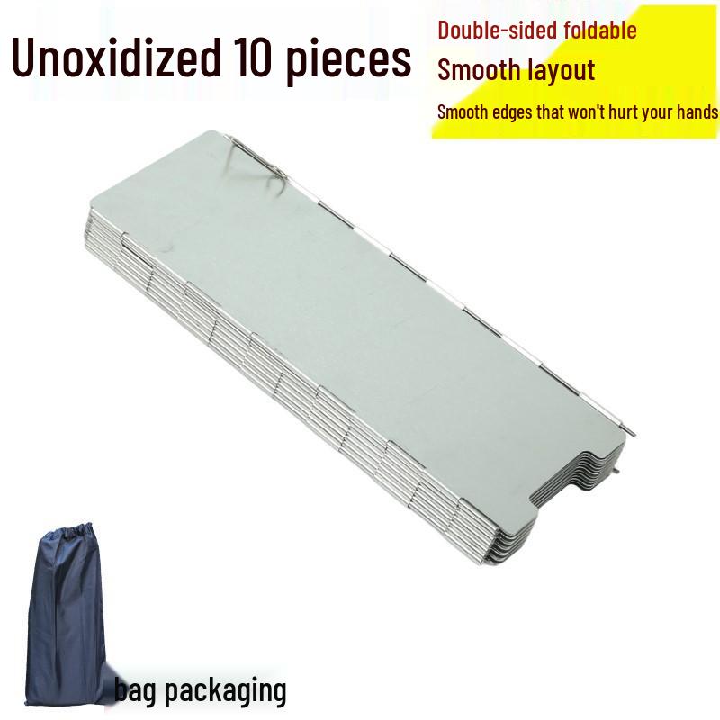Outdoor Ultra-Light Aluminum Alloy Windshield for Folding Stove - 8/10 Pieces
