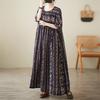 DIMANAF Neu 2025 Sommer Damen Übergröße Kleid Blumendruck Locker Elegant Basic Langes Freizeitkleid Vintage