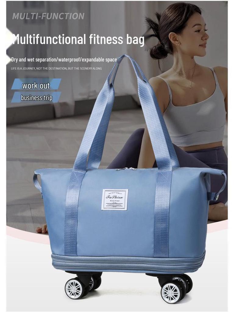 Expandable Travel Luggage: Multi-Function Bag with Wet/Dry Separation for Fitness, Sports, Maternity, and More