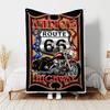 1pc Blanket U.S. Route 66(1) Print Design, Lightweight Blanket for Sofa, Bed- Soft &Warm, Gift for All Seasons like Christmas, Halloween