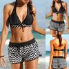 Women  Sets Two Piece Bikini Sets With Surfing Short Boy Shorts Swimwear