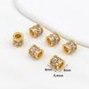 Farbechtheit k Echtgold mikro-eingefasster Zirkon Fassperlen Straße durchbohrt kleine Taille Kristallarmband DIY Perlenabstandshalter mit Perlen C