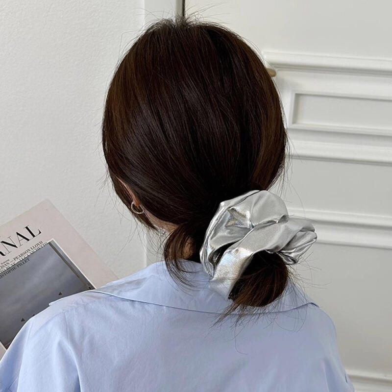 Ellie Silver Scrunchie Gopchang Hair Band Hair Tie