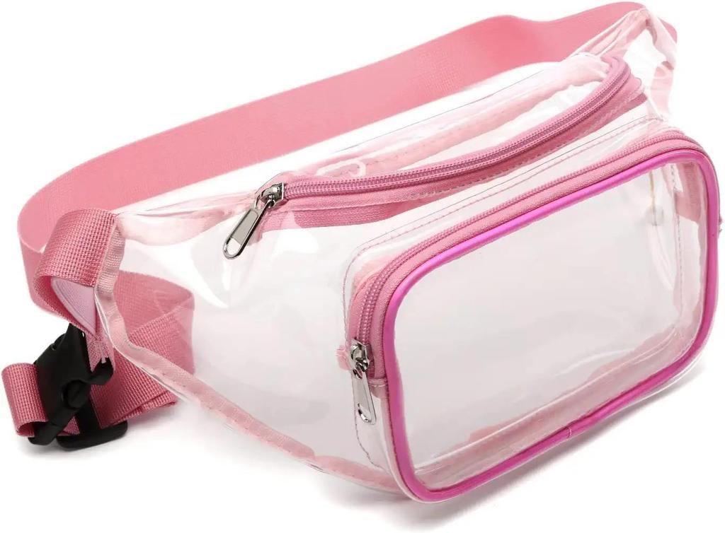 Waterproof PVC Transparent Crossbody Sports Waist Bag for Outdoor Fitness and Travel