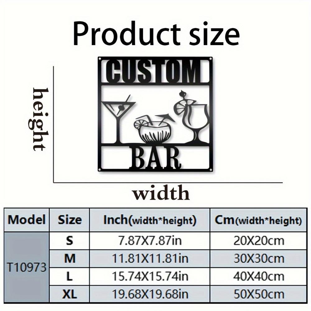 

Custom Metal Sign Personalized Name Plate Home Bar Man Cave Wall Decor 20cm