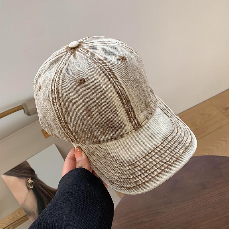 Baseballkappen mit breiter Krempe für Damen Herren Gewaschener Batik-Sonnenhut Koreanische Mode Vintage Schirme Outdoor Verstellbare Hip Hop Freizeitkappe