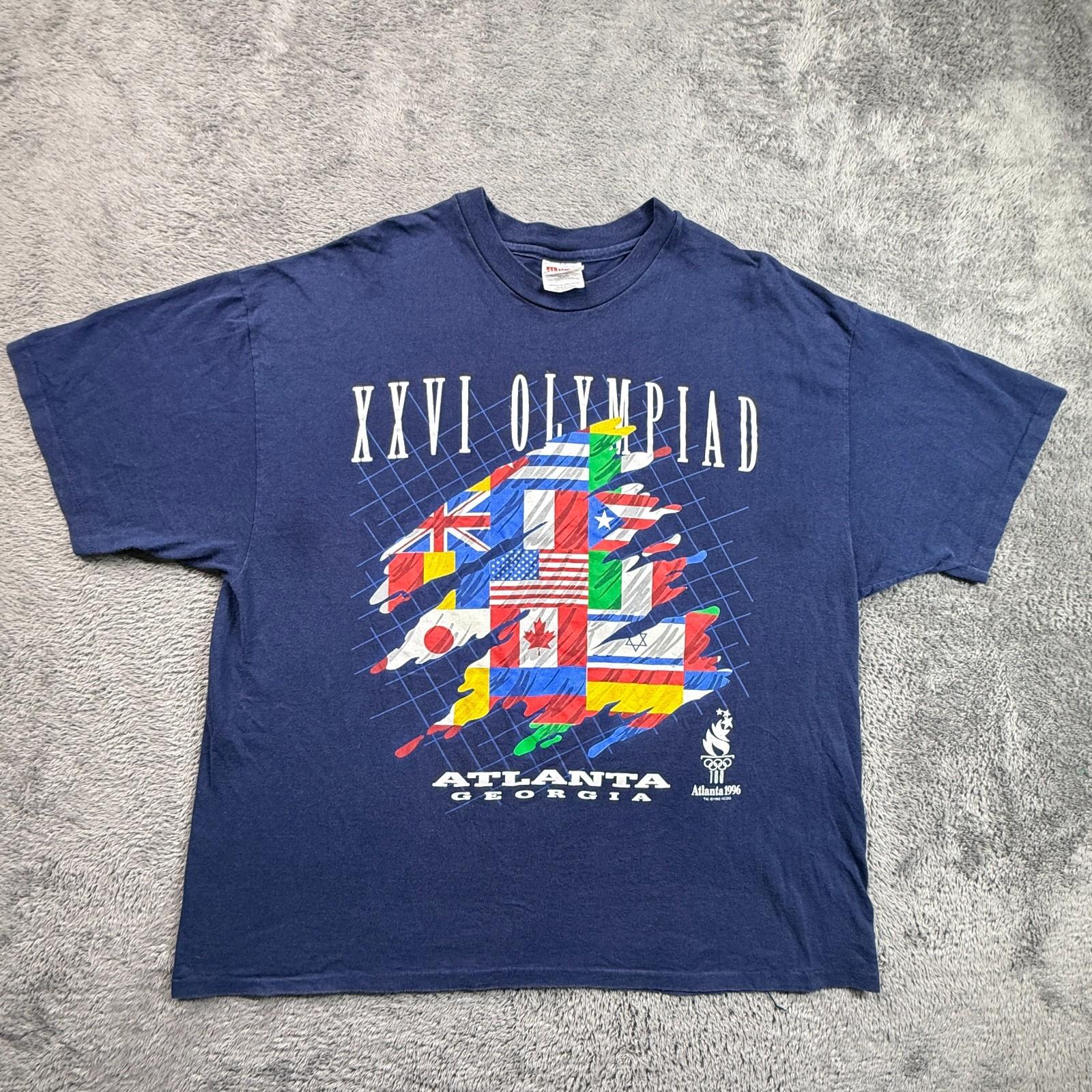 Vintage 90s Summer Olympics Atlanta Georgia Shirt Olympic Flags Mens XXL 1996 Unisex T-Shirt M