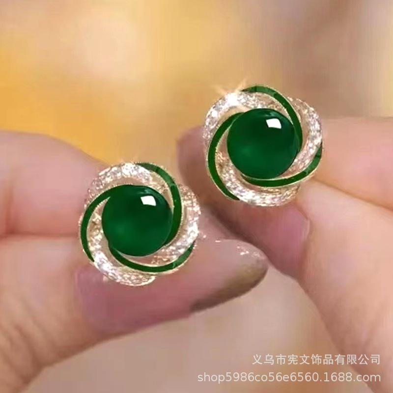 

Exquisite red pearl stud earrings women s high sense niche fashion light luxury earrings women s simple and elegant temperament earrings women