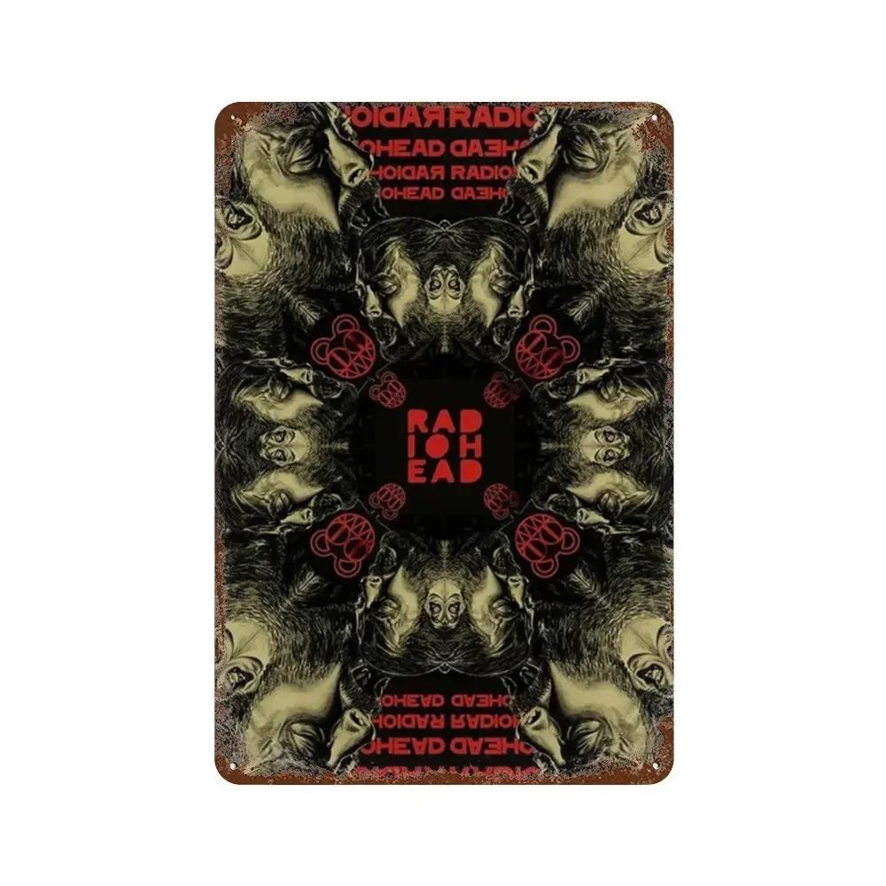 Vintage Rock Band Radiohead Music Art Poster Retro Metal Tin Sign Plaque for Home Room Bar Club Man Cave Cafe Decor Wall Plat