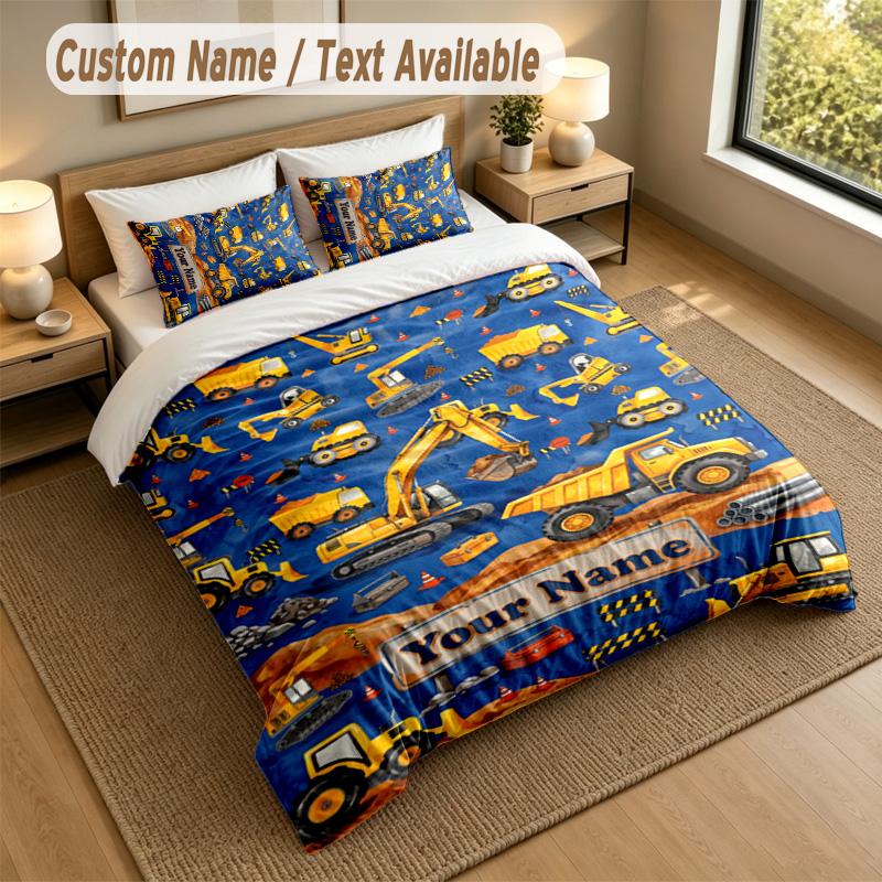 Adventure Journey Theme Personalized 3Pcs Bedding Set Custom Text & Name 1 Sheet 2 Pillowcases Household Bedding 1pc