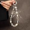 Beaded Pearl Bag Charms & Wrist Strap Phone Lanyards with Bow Chain