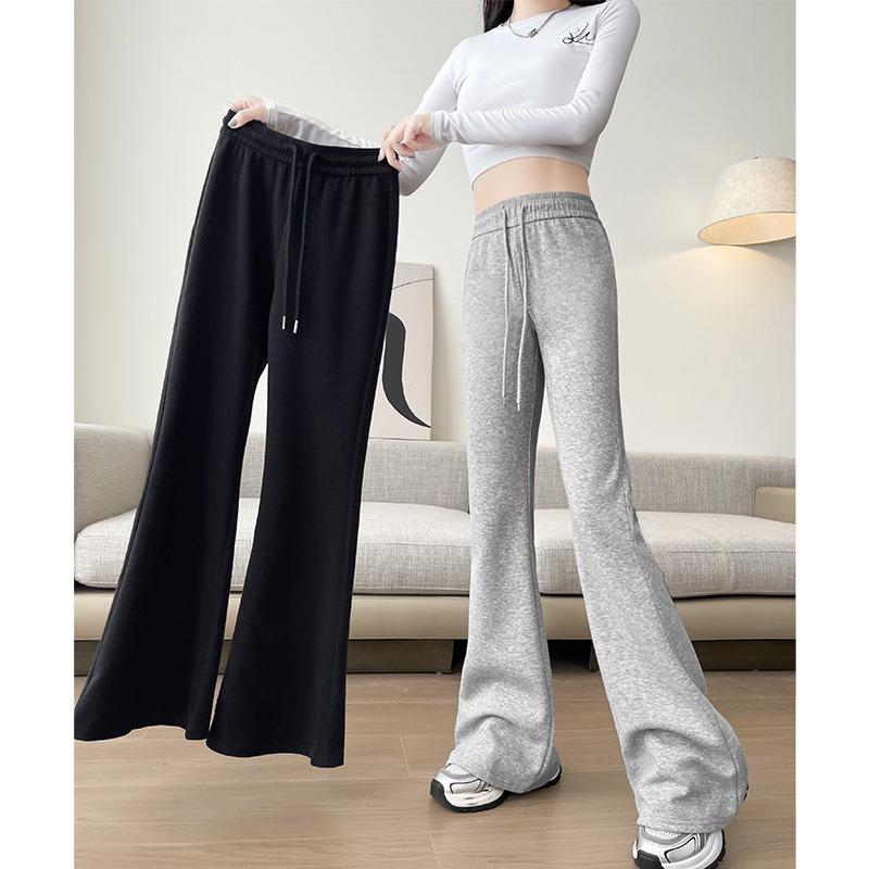 Grey Horn Sweatpants Children's Spring and Autumn New High-waisted Casual Micro-pull Yoga Pants Small Sweatpants