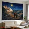 Celestial Starry Night Biblical Wall Tapestry Mural Hanging Decor Art Print Religious Christian Theme Home Living Room Decoratio