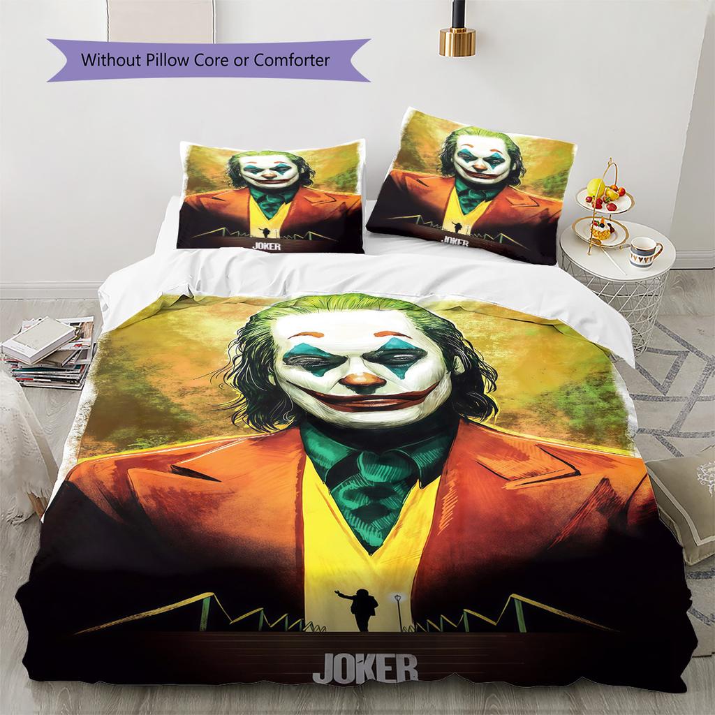Joker Movie ,  Bedding Quilt Set Quilt Cover Pillowcase Home Decoration Birthday Gift (1 * duvet cover + 2 * pillowcase, without core)