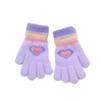 Girls' Winter Cherry Heart Gloves - Cute, Warm, Cold-Proof Five-Finger Gloves for Kids.