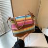 Fashionable Personalized Straw Tote Bag For Women Stylish Casual Mini Square Purse In Khaki Beige Pink Blue Colors