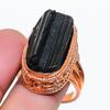 Natural Black Tourmaline Gemstone 925 Sterling Silver Jewelry Ring Size 8.5 AR-17999