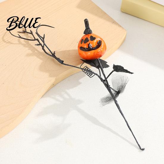 Fake Pumpkin with Black Branches Artificial Stems Halloween Branch Maple Leaves