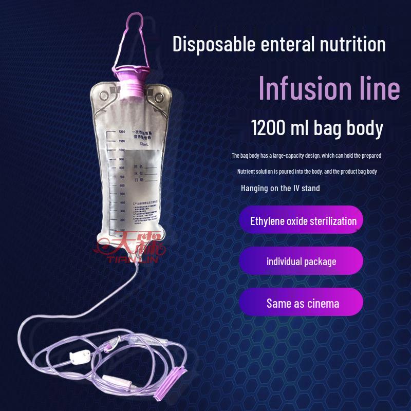Disposable Gastrointestinal Nutrition Infusion Tube & Feeding Bag Set for Medical/Home Use with Nasogastric Pump