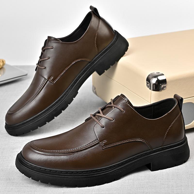 FashionGenuine Leather Casual Shoes Elegantes Men Lace Up Oxford Shoes Outdoor Business Men's Dress Footwear Handmade Man Formal Flats