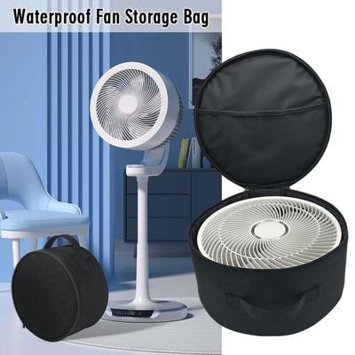 New Telescopic Fan Storage Bag with Handle Zipper Folding Round Cosmetic And Small Tools Protective Case For Summer Camping