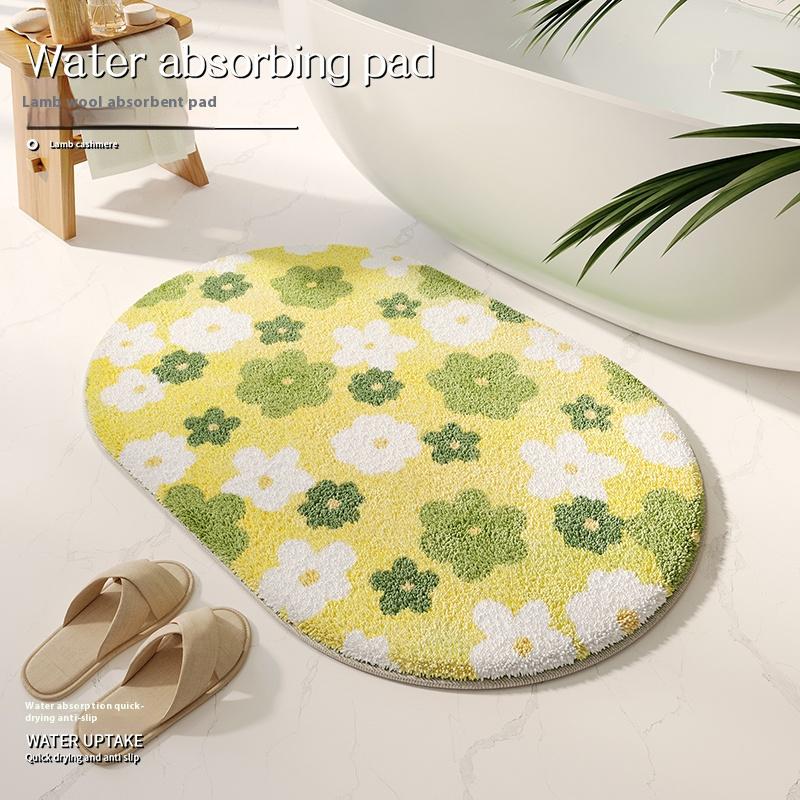 

VIKAMA Летний зеленый ковер из искусственного кашемира, Водопоглощающий и противоскользящий коврик для пола в ванной, Домашнее украшение, Коврик для пола в спальне 40x60cm 16x24inch