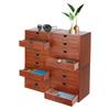 Vintage Schubladen Holz Schreibtisch-Organizer 16 Schubladen Geschenk-Organizer Ständer Braun für Geschäft Kosmetik, Akten, Bücher, Briefe, Zeitschriften
