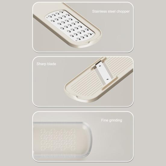 מגרסת שום וג'ינג'ר 3 ב-1, פורסת תפוחי אדמה, כלי קוצץ מטבח רב-תכליתי למחית שום, משחת ג'ינג'ר וגריסת ירקות