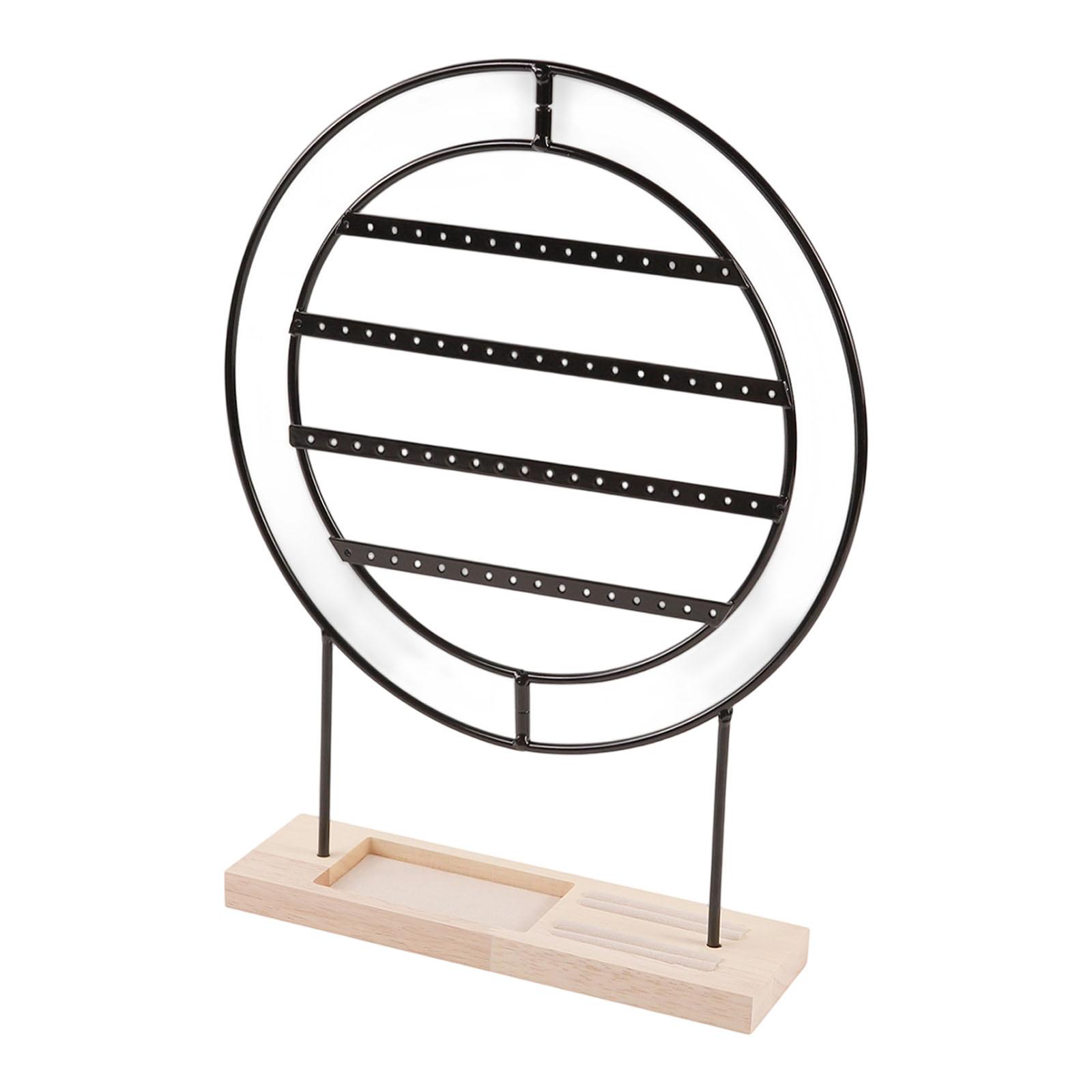 

Farmhouse Style Wood Metal Earring Display Holder Bucolic Jewelry Organizers For Women Gift Home Decors Bathroom Vanity Decors чорний