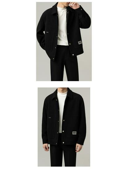 Herren Casual Revers Leichte Jacke – Verdickter Amerikanischer Stil für Frühling und Herbst