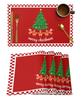 Merry Christmas Santa Claus Print Placemat 2/4/6pcs Kitchen Accessories Coffee Dining Table Mat Coaster Festival Tableware Pads