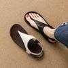 Fashion 2025 Summer Women Sandals Split Leather Women Slippers Open Toe Flat with Women Shoes Slingback Flip Flops Modern Beach Slippers