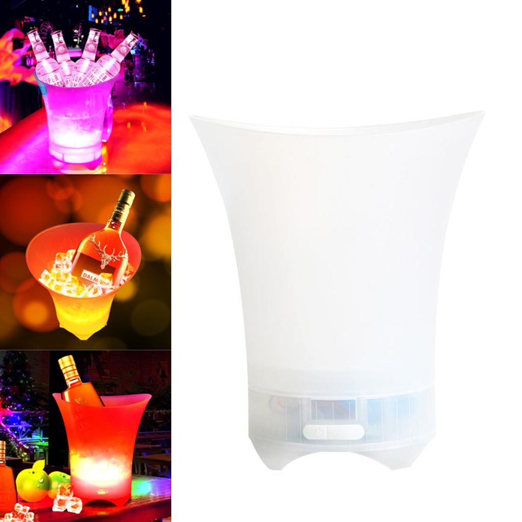 LED Ice Bucket with Bluetooth Speaker 5L Large Capacity Wine Beer Ice Bucket Drink Container Multi Color Changing