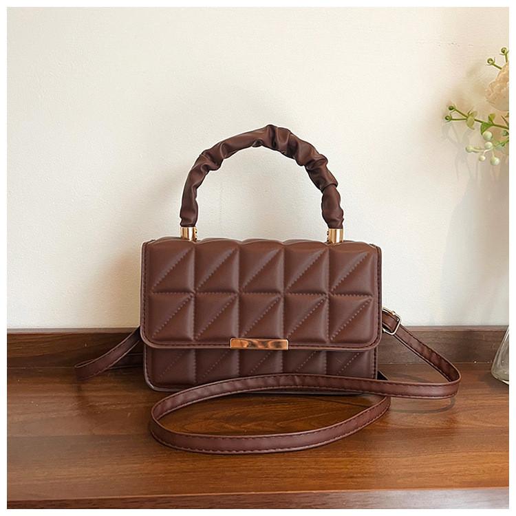 Pu Crossbody Bag For Women Small Square Design With Stitching For Daily Casual Use