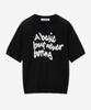BLOND9 Slogan Round Short Sleeve Knit_Black