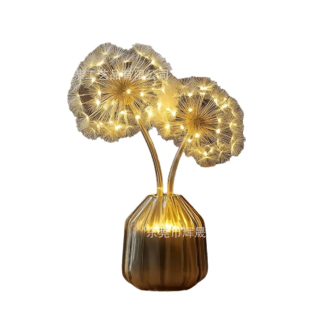 Dandelion Shape Ambient Light LED Metal Wire Table Lamp Ambient Light Desktop Ornaments Home Decor Light Luxury