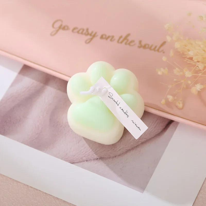 1Pc Plants Scented INS Cute Mini Cat Paw Shaped Scented Candle Home Air Fragrance Atmosphere Candle Decoration Wedding Souvenirs