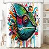 Chameleon Shower Curtain Artistic Nature Decor Bathroom Set Modern Wall Tapestry Tropical Wildlife Home Decor Vivid Pattern Wall