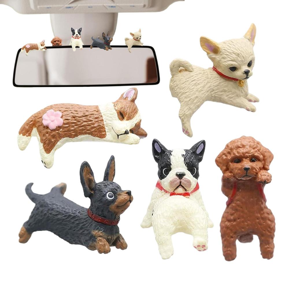 5Pcs Funny dog Figurines Car Dashboard Ornament Adorable Decoration For Car Interior Figurine Auto Figure Ornament Accessories