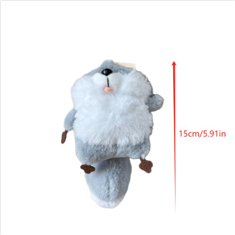 Cute Sesame Fox Squeaky Plush Doll Stuffed Animal Toys Keychain Backpack Pendants Bag Hanging Ornaments Couple Accessories Gifts