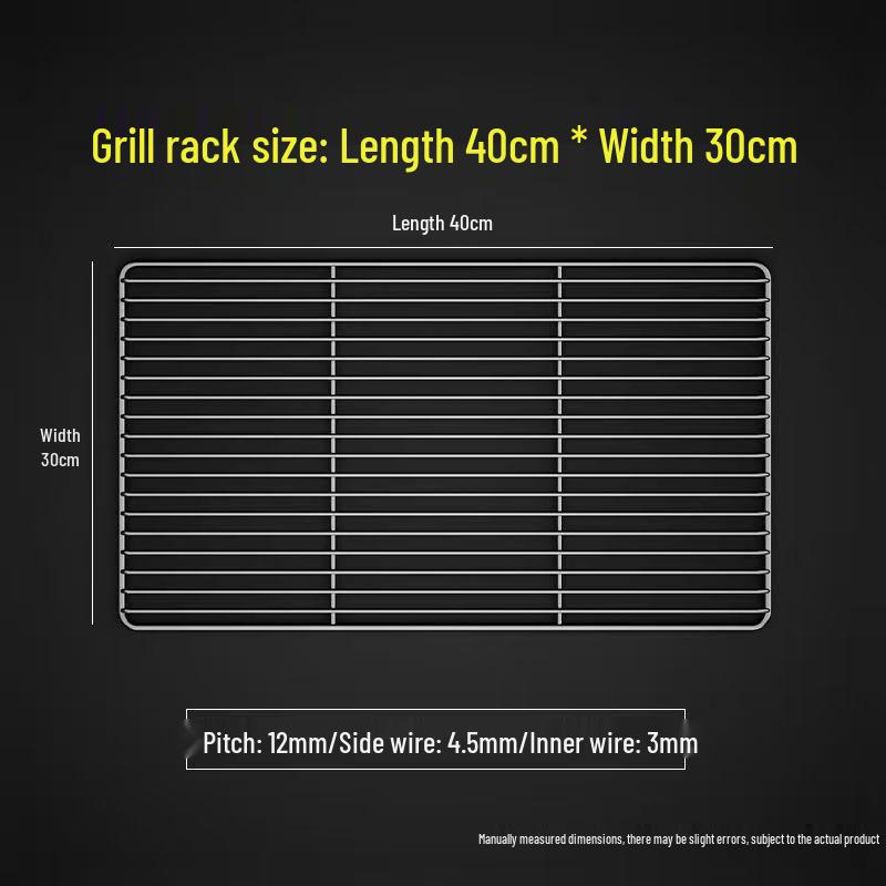 Rectangular 304 Stainless Steel BBQ Grill Net with Legs – Ideal for Draining Water & Oil, Oven Drying & Baking.