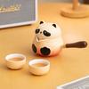 Ceramic Panda Travel Tea Set, Portable Teaware for Outdoor Camping, Kung Fu Express Cup, Creative Tea Infuser Set