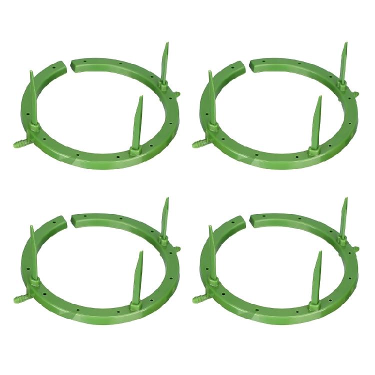 Nursery Watering Rings with Tube Joint and 3 Support Stakes, 5 Inch Soil Irrigation Tool for Pots, Containers, and Garden Use
