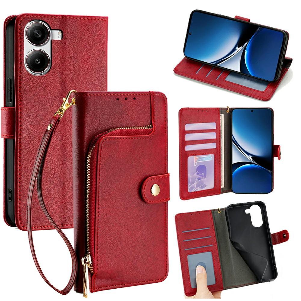 

Для Xiaomi Redmi Turbo 4 5G/Poco X7 Pro 5G Чохол Кишеня на блискавці Шкіряний гаманець Книжка Чохол для телефону Red